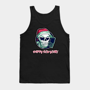 funny new year skeleton for grumpy grown-ups Tank Top